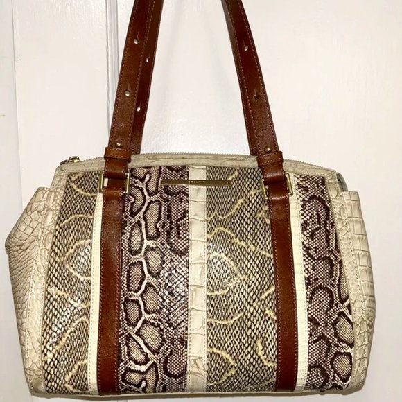 Brahmin Small Alice, Limestone Oleta Leather shoulder bag - Picture 1 of 12